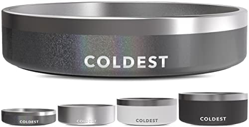 Coldest Dog Bowl - Anti Rust Metal, Non Slip, 3 Layers Insulated Stainless Steel Dog Bowls - Spill Proof & Heavy Duty - Water Bowl for Dogs, Cats & Pets, Dish Washer Safe (21 oz, Stardust Glitter) - color: Stardust Glitter, size: 21 oz