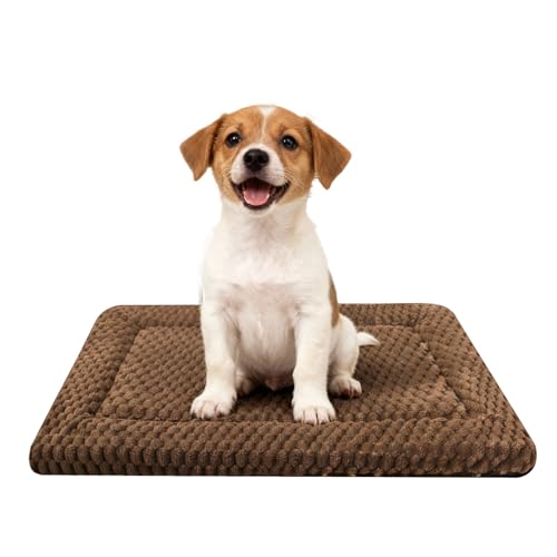 Dog Bed Mat,Reversible & Ultra Soft Kennel Pad-Machine Washable Pet Bed for Dogs & Cats-All-Weather Crate Liner for Crates,Carriers & Travel (Dark Brown, 24" L x 18" W x 1.5" Th) - color: Dark Brown, size: 24.0"L x 18.0"W x 1.5"Th