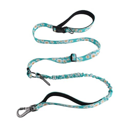 Hands Free Dog Leash, No Pull Bungee Dog Running Waist Leash, with Car Seat Belt, Reflective Stripes, Heavy Duty for Medium and Large Dogs. (Daisy Green, Large) - color: Daisy Green