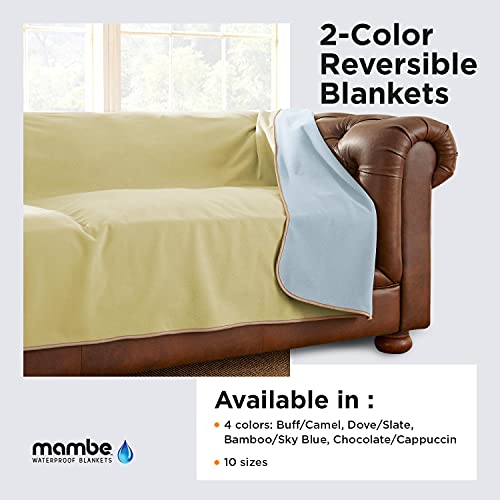Mambe 100% Waterproof Furniture Cover Extra Long Seat, 30" x 90", Chocolate Cappuccino- for Pets and People - color: Chocolate-cappuccino, size: 30" x 90" Extra Long Seat