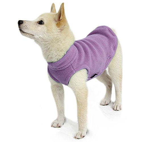 Gooby Stretch Fleece Vest Dog Sweater - Lavender, X-Small - Warm Pullover Super Stretchy Fleece Dog Jacket for Small to Large Dogs - color: Lavender, size: X-Small Length (7")