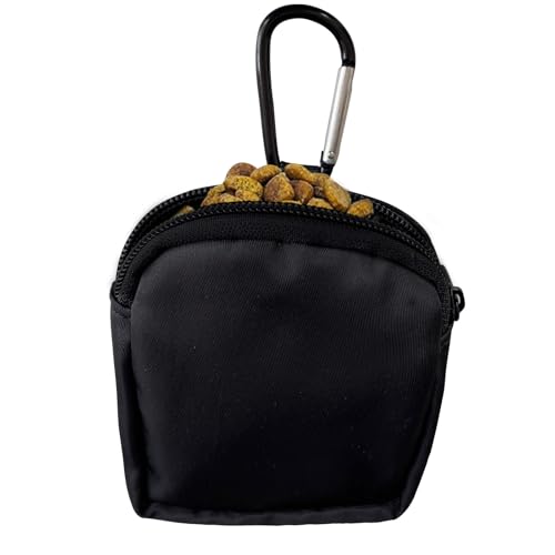 Dog Treat Pouch,Treat Pouches for Pet Training,Portable Snack Reward Dog Food Dispenser for Traveling or Outdoor Use，Black - color: Black