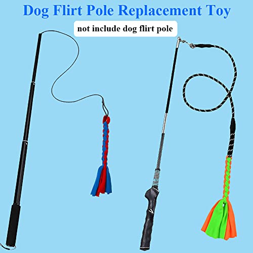 ASOCEA 2 Pack Dog Fleece Rope Toy for Dog Chase and Tug Pet Interactive Cotton Chew Toy Dog Tether Lure Toy Dog Flirt Pole Replacement Toys to Outdoor Exercise & Training - color: Blue+Green
