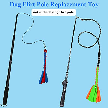 ASOCEA 2 Pack Dog Fleece Rope Toy for Dog Chase and Tug Pet Interactive Cotton Chew Toy Dog Tether Lure Toy Dog Flirt Pole Replacement Toys to Outdoor Exercise & Training - color: Blue+Green