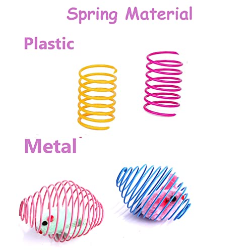 18 Pack Assorted Cat Metal Spring Balls Stretchable Large Cat Spiral Toy Crinkle Balls Interactive Kitten Rolling Coils Spring Inside Caged Rats Pet Supplies Indoor Outdoor Ferrets