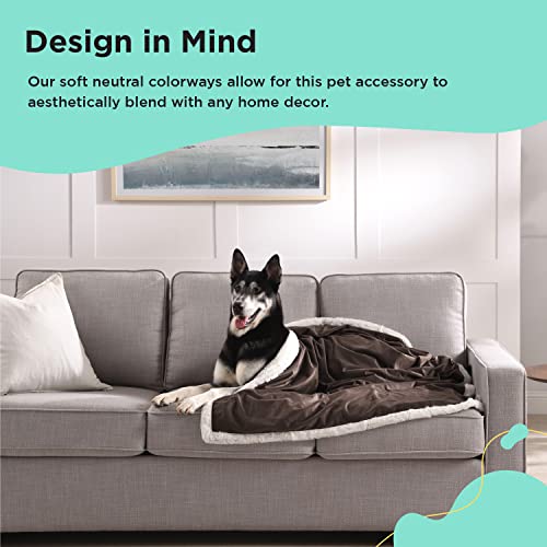 Best Friends by Sheri Premium Self-Warming Ilan Microfiber Faux Fur Pet Throw Blanket 40x50 in Brown - color: Dark Brown