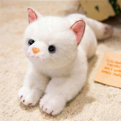 PEACH CAT Cat Stuffed Animal 15" Realistic Kitten Plushies Soft Plush Toys Gifts for Kids White - style: 15“ White Cat