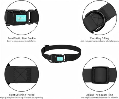 Waterproof Dog Collars,Easy Clean Collar,Adjustable Dog Collars for Small,Medium, Large Dogs(Black, M) - color: Black, size: M