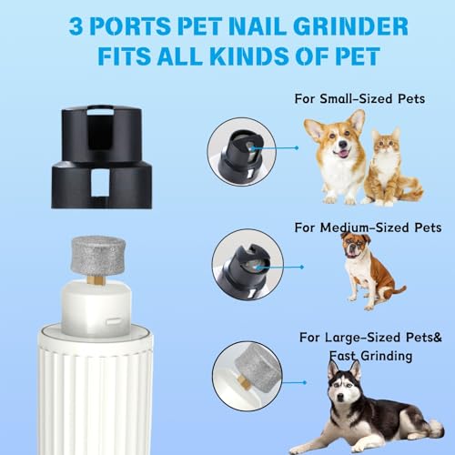 Dog Nail Trimmers and Dog Nail Grinder with 6 Lights, Quiet Dogs Grooming Kit with Cat Paw Clipper & Pet Paw File, Cordless Cat Nail Trimmer & Pet Nail Grinder for Large Medium Small Dog's Paw
