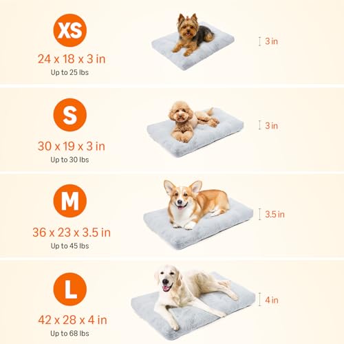 Amazon Basics Large Dog Bed for Crate, Washable Large Dog Mat for Pet Kennel, Anti-Slip, 42x28x4 Inches - size: L-42"×28"×4"