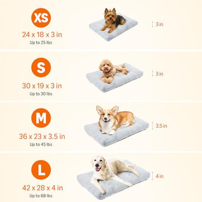 Amazon Basics Large Dog Bed for Crate, Washable Large Dog Mat for Pet Kennel, Anti-Slip, 42x28x4 Inches - size: L-42"×28"×4"