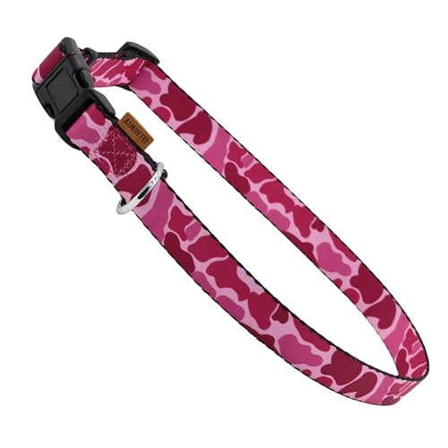 Dog Collar, Cute Camouflage Pattern, Soft and Adjustable Collar with Quick Release Buckle (XS (Neck 9-13", Width 3/8"), Camouflage Pink) - color: Camouflage Pink, size: XS (Neck 9-13", Width 3/8")