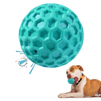 Squeaky Dog Balls, Indestructible Dog Toys for Aggressive Chewers Large/Medium Breed, Natural Rubber Interactive Chew Toys for Teeth Clean, Relieves Anxiety (Light Blue) - color: Light Blue