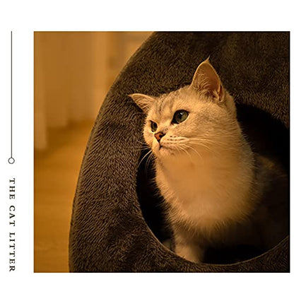 Eforcase Cat Cave Tent Bed - Foldable Covered House for Indoor Cats featuring Removable Cushion Pad - size: Medium