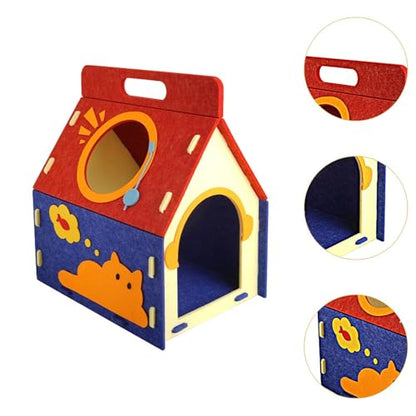 Felt Cat House Hideaway Cave Shelter, Scratch Resistant Indoor Cat Bed, Warm Spacious Play and Rest House for Cats- Style A - color: Style A