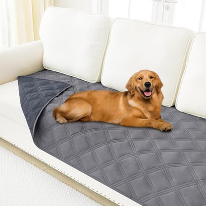 Smiry Waterproof Dog Bed Cover Blanket 30x70, Soft Reversible Pet Blanket, Washable Leakproof Cats Dogs Couch Cover for Sofa, Couch, Furniture, Grey/Dark Grey - color: Grey/Dark Grey, size: 30x70 Inch