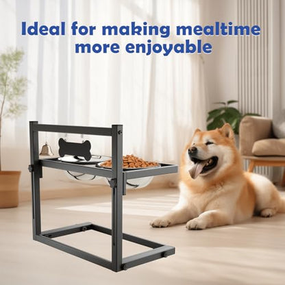 Elevated Dog Bowls for Medium and Small Dogs, 5 Height Adjustable & 2 Stainless Steel Bowls 800ml/27oz, Raised Food Dog Water Stand - color: Metal 27oz Bowls, size: Small dogs