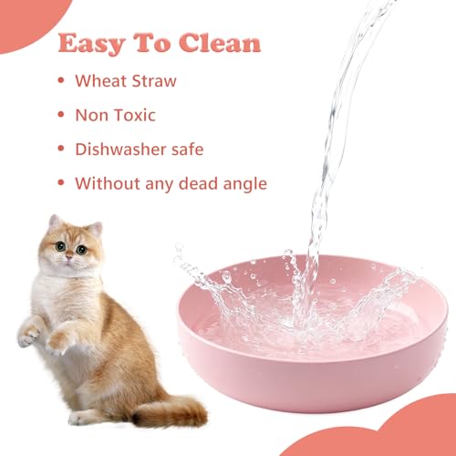 [18 Pack] Cat Dishes Whisker Friendly, Shallow Wide Pet Food and Water Bowl, 5.5 Inch Cat Food Dish, Friendly Wet Feeding Bowl, Durable Wheat Straw Pet Bowls, Pet Plate for Kittens (Indoor/Outdoor) - size: 18 Pack