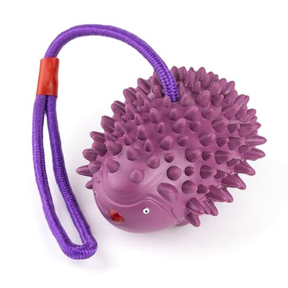 Fuzzl Eco Rubber Chuck & Treat Hedgehog - Purple - Long Lasting Dog Chew Toys for Aggressive Chewers Strong Dog Toy for Dogs Durable Puppy Toys - style: Hedgehog Purple