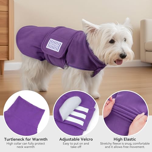 cyeollo Small Dog Sweater, Soft Fleece Sweaters Turtleneck Doggy Sweatshirt Warm Fall Winter Vest Stretchy Pet Clothes for Puppy Soft Doggie Coat Girl & Boy, Purple S - color: Purple, size: Small