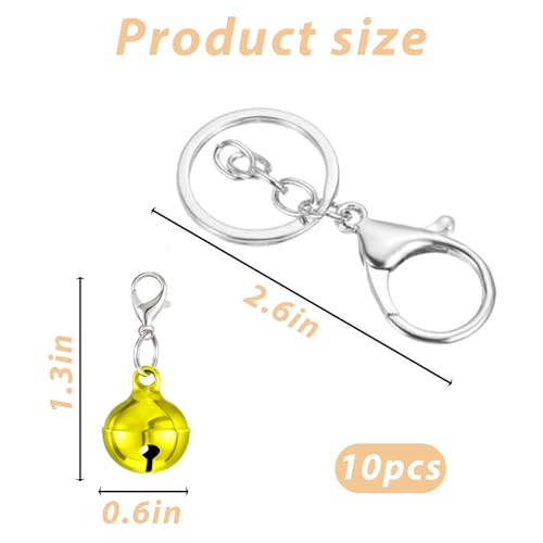 10 Pcs Cat Collar Bell Pet Bells for Cat Dog, Colourful Pet Small Bells with Clasps Pet Collar Accessories for Collars