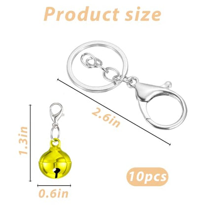 10 Pcs Cat Collar Bell Pet Bells for Cat Dog, Colourful Pet Small Bells with Clasps Pet Collar Accessories for Collars