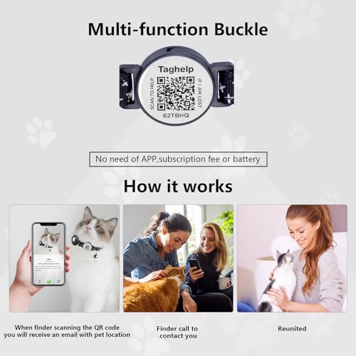 The Ultimate QR Code Pet ID Collar 4-Pack | Breakaway Adjustable Cat Collars with Secure Online Profile | Never Lose Your Cat with Cute Moon & Stars Design (Star & Moons - 4 Pack) - color: Star & Moons - 4 Pack