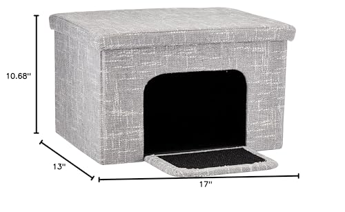 Midwest Curious Cube Cottage for Cat, 10.68" H, 5 LBS, Silver/Black