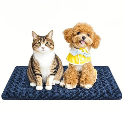 Dog Beds Crate Pad, Dog Bed Mat for Smal Dogs Sleeping, Soft, Durable, Washable & Anti-Slip Crate Pads, Reversible Mat Bed Kennel Mat Cat Bed - color: Navy Blue, size: S(24"*18"*1.5")