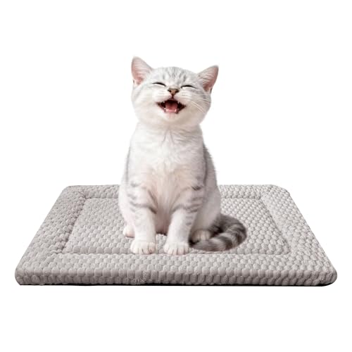 Dog Bed Mat - Dog Crate Pad - Reversible Mat for Pet Comfort - Soft Bed Crate Pads for All Seasons - Durable, Machine Washable Mat for Crates, Travel, and Home (Light Gray, 18" L*14" W*1.5" Th) - color: Light Gray, size: 18"L x 14"W x 1.5"Th
