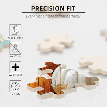 300 Pieces Jigsaw Puzzles for Adults, Fall Sunflower Pumpkin Rustic Wood Art Puzzle, Stress Relief Concentration Training Brain Teaser Puzzle 15.7x11 Inch - color: Wooden Puzzle10, size: 300 Piece pcs