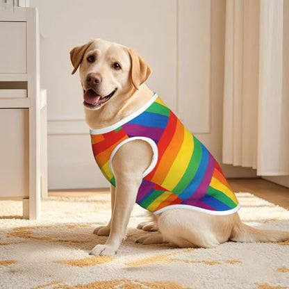 SWEET TANG Dog Lightweight T-Shirt Rainbow LGBT Pride Flag Stripes, Cool Breathable Stretchy Medium Large Dog Shirts, Soft Pet Shirts for Puppy Kitty Cats, X-Large - color: Pattern (192), size: X-Large