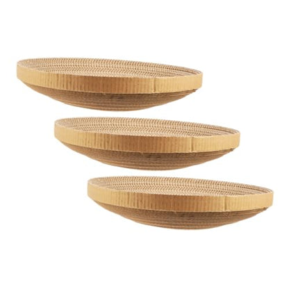 3pcs Cat Scratcher Replacement Pads, Corrugated Cardboard Sturdy Scratchers for Indoor Cats and Kittens, Wear-Resistant Funny Kitten Scratch Pads for Room Use