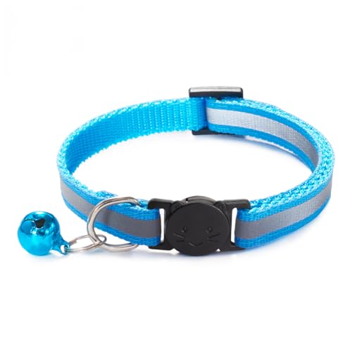 6 Pack Reflective Cat Collar with Bell, Breakaway and Safe Collars for Cats, Nylon, Pet Collar Mixed Colors Adjustable19-32cm - color: Multicolor