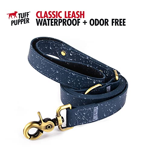 Tuff Pupper Classic 6 Foot Heavy Duty Dog Leash | 10x Stronger Than Leather | 100% Waterproof & Odor Proof Dog Leash | Tough Rust-Proof All Metal Hardware - color: Midnight Blue