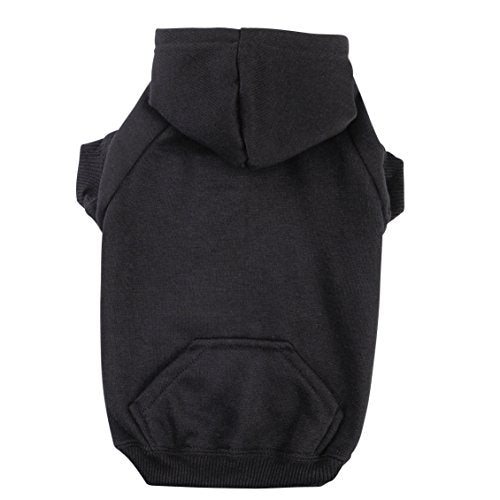 Zack & Zoey Basic Hoodie for Dogs, 12" Small, Jet Black - color: Jet Black, size: Small
