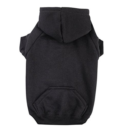 Zack & Zoey Basic Hoodie for Dogs, 12" Small, Jet Black - color: Jet Black, size: Small
