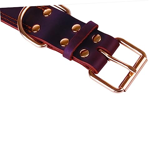 Happyyami Wide Dog Collar for Small Medium Large Dogs Genuine Grade Soft Padded Comfortable Pet Collar
