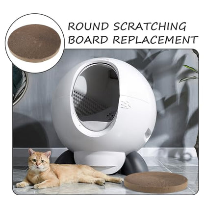 Replaceable Cat Scratching Board Refill Pad Sturdy Corrugated Cardboard Round Floor Scratch Mat Household Kitten Scratcher for Indoor Cat Play and Claw Maintenance