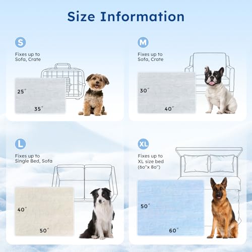 ZOMISIA Cooling Blanket for Medium Dogs - High Cold Washable Pet Mat, Travel Soft Dog Summer Essentials, Khaki, 30"x40" - color: Khaki, size: M(30x40")