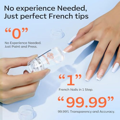 modelones French Tip Tool- 6 Pcs Nail Stamp French Manicure Kit Suitable for DIY Together with Gel Nail Polish Art Tips Printing Tool Kit - color: A 6PCS Nail Stamper kit