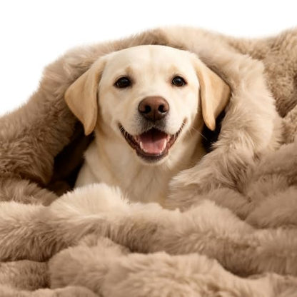 Dog Blanket, Reversible Sherpa & Bubble Fleece Pet Throw, Ultra-Soft Plush for Medium Dogs, Machine Washable, Anti-Static, Warm & Cozy, 39"×31" Inch Coffee - color: Coffee, size: 39"L x 31"W Inches