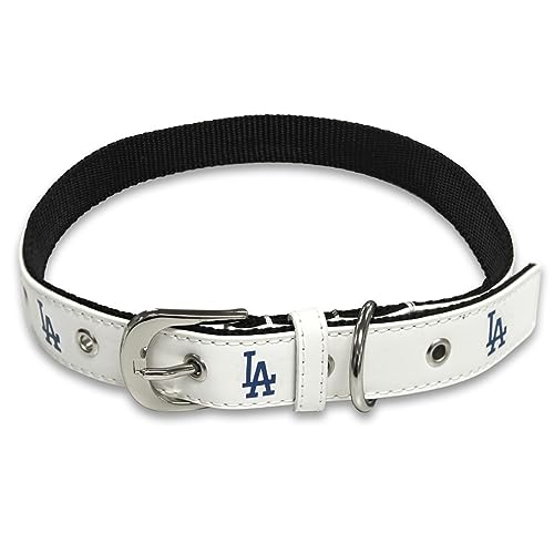 MLB Dog Collar Los Angeles Dodgers New Signature PRO PVC-Leather Premium Pet Collars Extra Tough & Durable! Super Stylish! Size: Medium Adjustable 16-20" Length x 1" Width - color: Los Angeles Dodgers, size: Medium