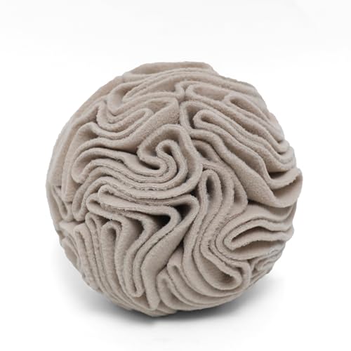 Light Brown Snuffle Ball for Dogs, Slow Feeder Mental Enrichment Toy for Small, Medium Dogs, Discreet Color Interactive Puzzle Game for Anxiety Relief & Indoor Fun, Machine Washable - color: Light Brown, size: Small