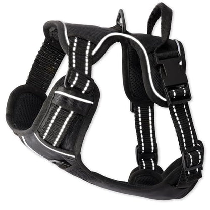 Pet Passion MAX - THE Hardy Reflective Harness, Black, Large - color: BLACK, size: Large (40-60 lbs)