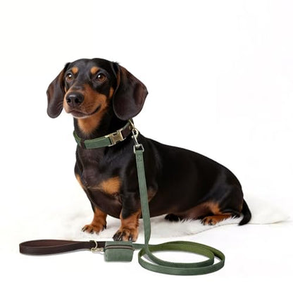Personalized Dog Collars, Custom PU Leather Dog Collar with Name&Phone Number, Engraved Dog Collar for Small Dogs, Adjustable Durable Collar with Quick Release Metal Buckle, Green,S - color: Green, size: S: Neck 11-15", Width 0.6"