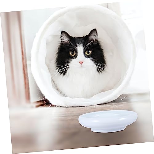 Happyyami Ceramic Cat Food Bowl with Non-Slip Base Prevents Whisker Fatigue Easy to Pet Feeder for Cats and Dogs for Water Dry Wet Food