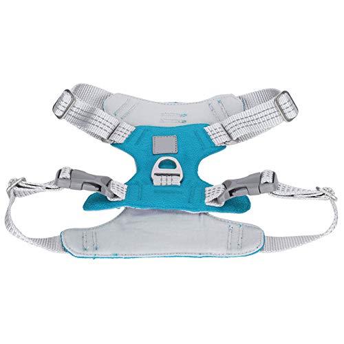 Pet Leash Vest Reflective Adjustable Oxford Cloth Harness 360 Degree Body Support 4 Point Pressure Relief Safe Night Walking for Medium Large Dogs (L) - color: Blue, size: L