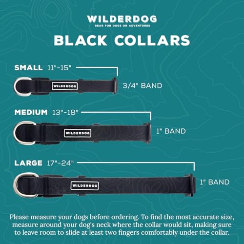 Wilderdog Waterproof Dog Collar - Repels Water & Dirt - Small 11"-15" - Black - color: Black, size: Small