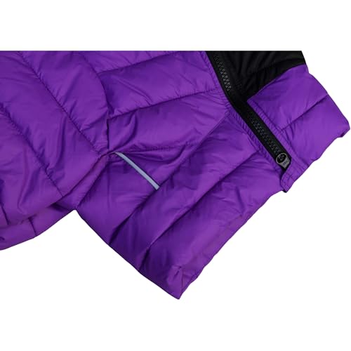 Purple Dog Jacket, Windproof & Waterproof, Reflective, Adjustable, Zippered, Snow Jacket for Small to Large Dogs - color: Purple, size: M (12.5inch Back)